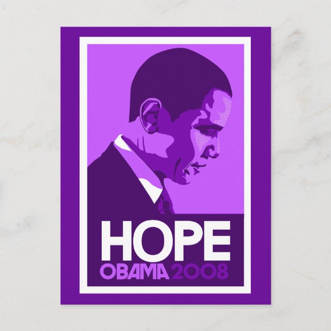 Carte Postale Obama espère violet (Devant)