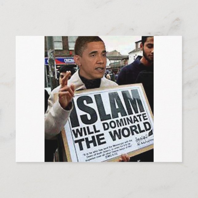 Carte Postale Obama est un musulman. (Devant)