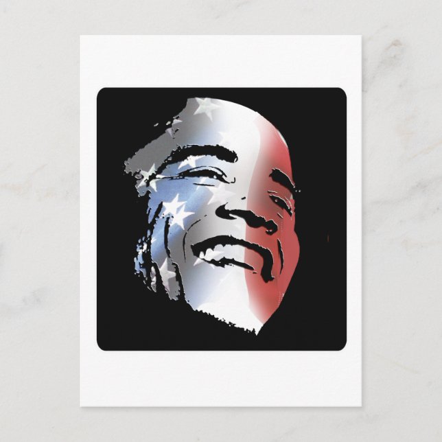 Carte Postale Obama : Étoiles et bandes (Devant)