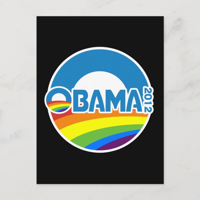 Carte Postale Obama Gay pride Rainbow 2012 (Devant)