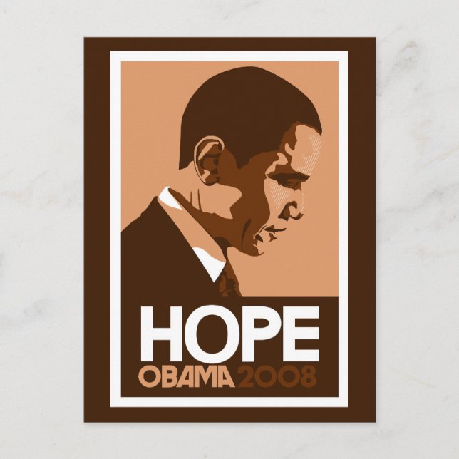 Carte Postale Obama - Hope Dark Brown Postcard (Devant)