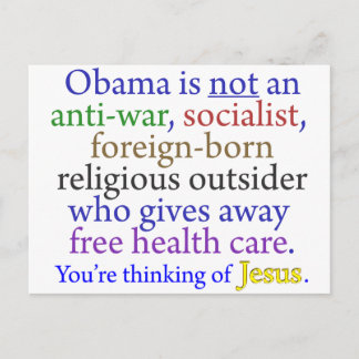 Carte Postale Obama & Jésus
