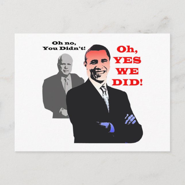 Carte Postale Obama OUI NOUS L'AVONS FAIT (Devant)