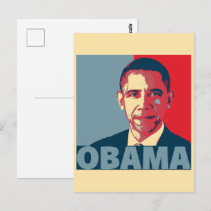 CARTE POSTALE OBAMA POP ART
