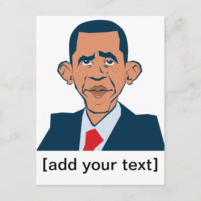 Carte Postale Obama - portrait drôle (Devant)