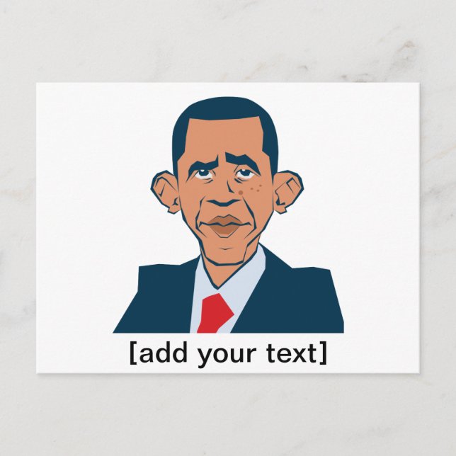 Carte Postale Obama - portrait drôle (Devant)