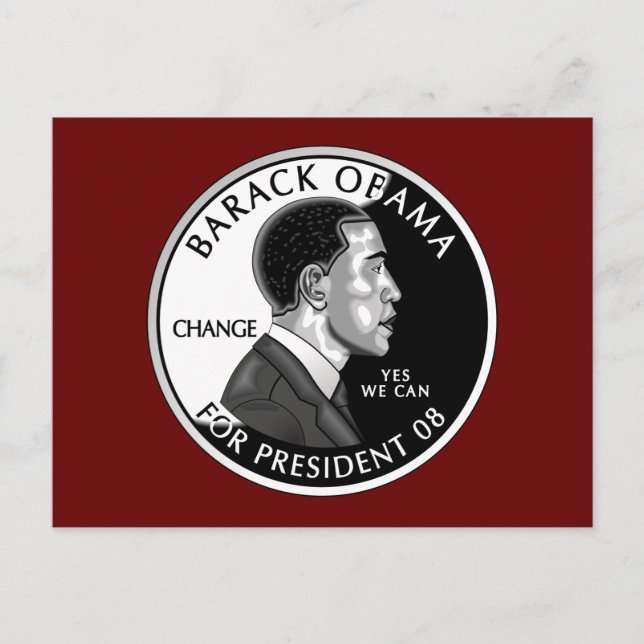 Carte postale Obama pour le président (rouge) (Devant)