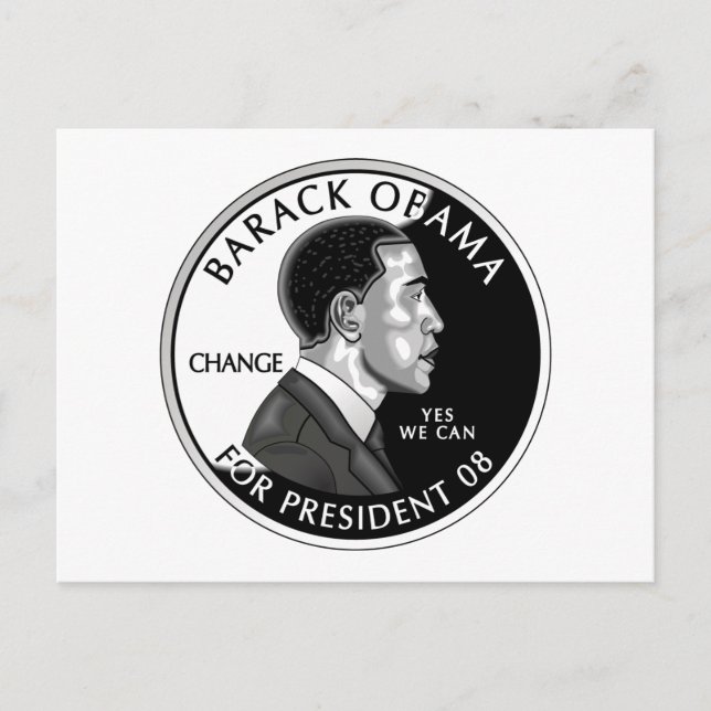 Carte postale Obama président (blanc) (Devant)