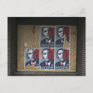 Carte Postale Obama signe sur une fenêtre condamnée d'un