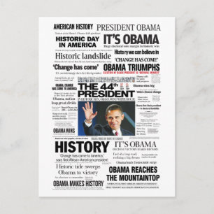 Carte Postale Obama: The 44th President Headline Collage