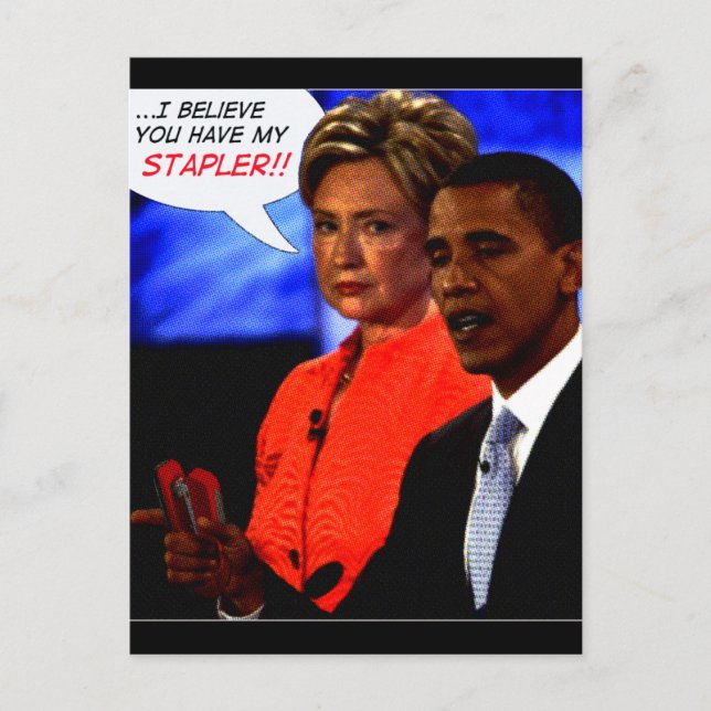 Carte Postale obama took my stapler (Devant)