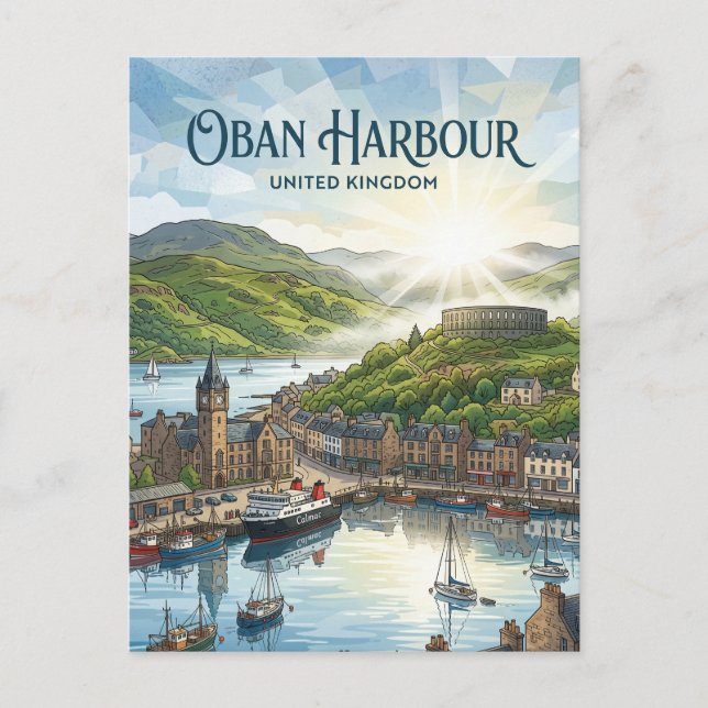 Carte Postale Oban, Écosse Royaume-Uni (Devant)
