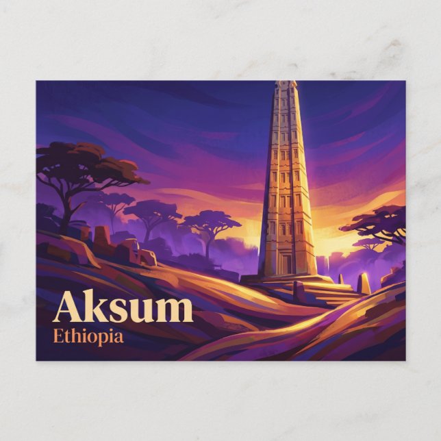 Carte Postale Obélisque d'Axoum Ethiopie (Devant)