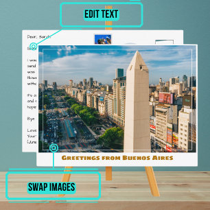 Carte Postale Obélisque de Buenos Aires Argentine