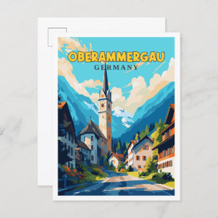 Carte Postale Oberammergau Allemagne illustration de voyage vint