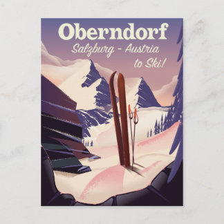 Carte Postale Oberndorf, Salzbourg, Autriche, affiche de ski