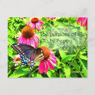 Carte Postale Objectif de vie Papillon noir heureux Swallowtail