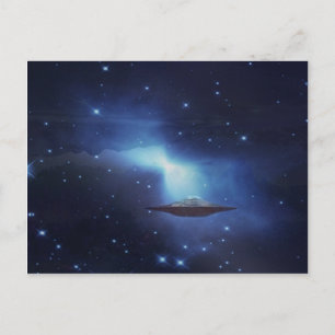 Carte Postale Objet volant UFO dans l'espace