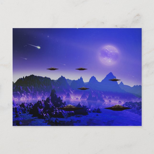 Carte Postale Objet volant UFO dans l'espace (Devant)