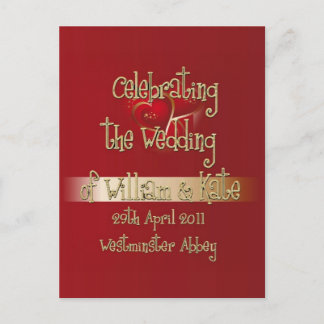 Carte Postale Objets de collection du mariage royal de William &