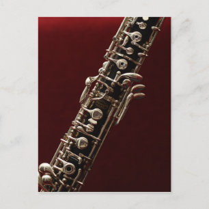 Carte Postale Oboe - instrument de musique en bois à double rose