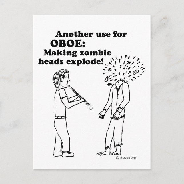 Carte Postale Oboe Zombie Explose (Devant)