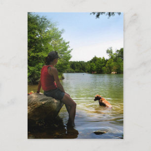 Carte Postale Observation de chiens au lac Ladybird - Austin Tex