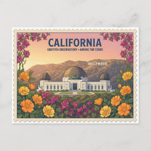 Carte Postale Observatoire Griffith à Los Angeles Californie vin
