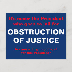 Carte Postale Obstruction à la justice Heure de la prison de la