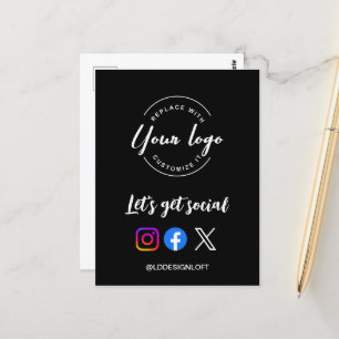 Carte Postale Obtenons social code QR site web promotionnel