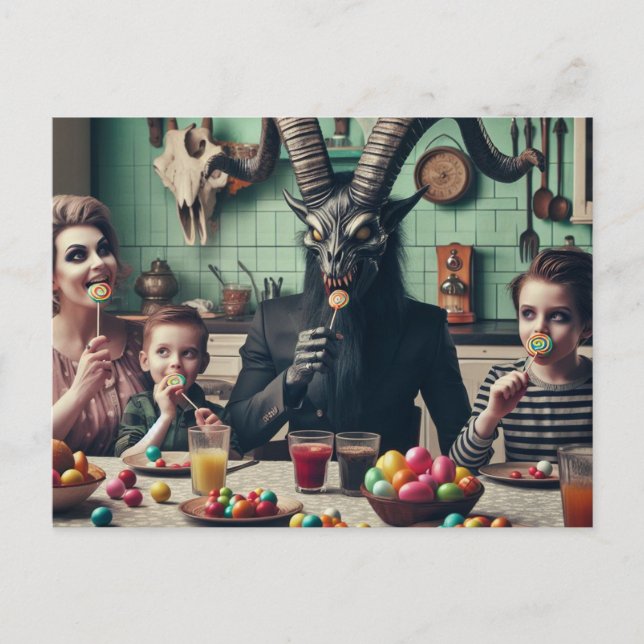 Carte Postale Occulte vintage Candy Supper (Devant)