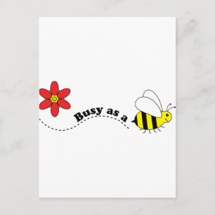 Carte Postale Occupé comme une abeille Happy Bees and Flowers Ca