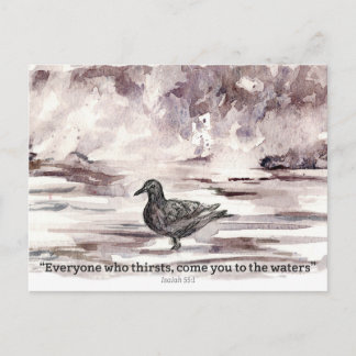 Carte Postale Ocean Bird Scripture Isaiah 55 1 Prayer Card 