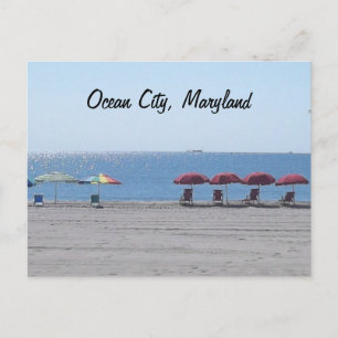 Carte Postale Ocean City, Maryland - Plage vide