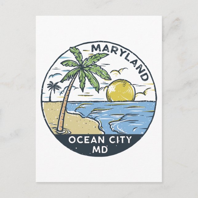Carte Postale Ocean City Maryland Vintage (Devant)