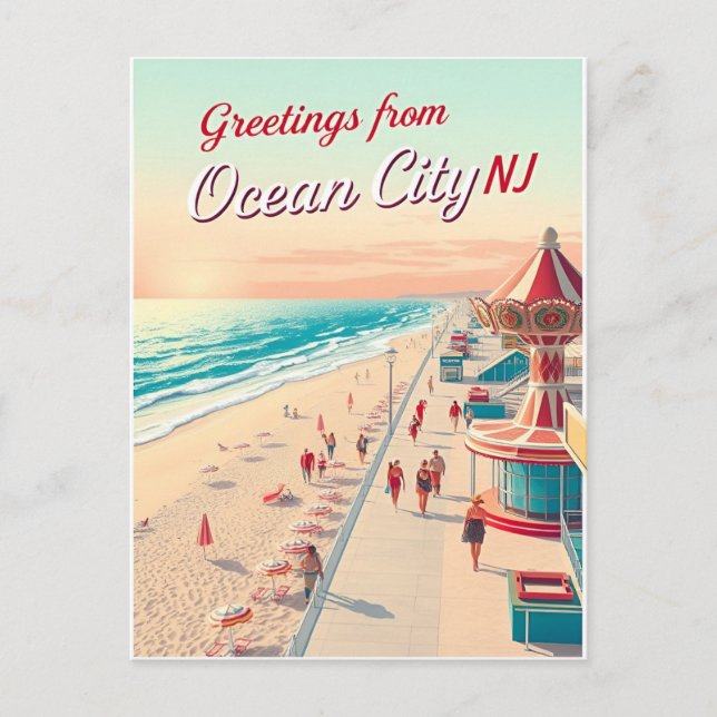 Carte Postale Ocean City, New Jersey – Boardwalk Views (Devant)