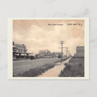 Carte Postale Ocean City NJ, New Jersey Ave, Style Vintage