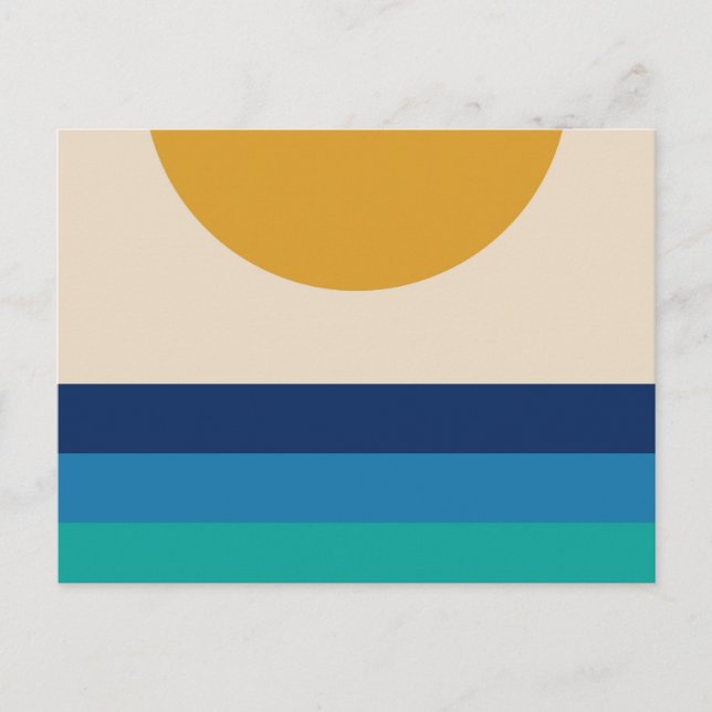 Carte Postale Ocean Dawn Sunset Ocean Waves Minimalisme (Devant)