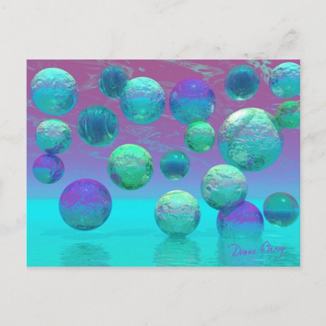 Carte Postale Ocean Dreams - Aqua and Violet Ocean Fantasy (Devant)