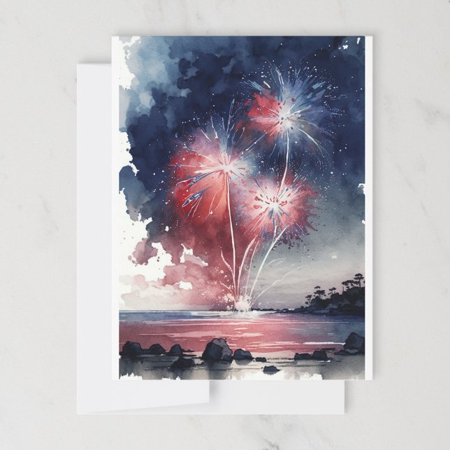 Carte postale Ocean Fireworks (Créateur téléchargé)