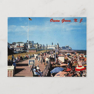 Carte Postale Ocean Grove, NJ, Boardwalk, 1962 Vintage