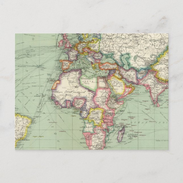 Carte Postale Océan Indien, Océan Atlantique (Devant)