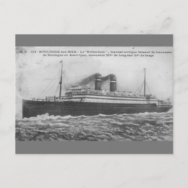 Carte Postale Ocean liner Rotterdam 1910 (Devant)
