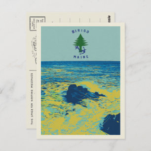 Carte Postale Ocean Maritime Flag Maine USA