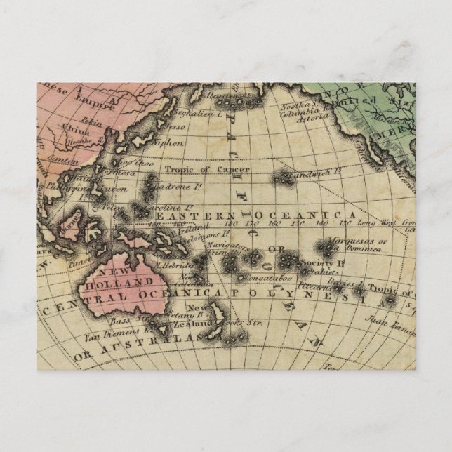 Carte Postale Océan Pacifique, Îles britanniques (Devant)
