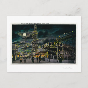Carte Postale Ocean Park Pier à la nuit de Dome Hotel