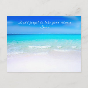 Carte Postale Ocean Quote Beach Sea Life Aqua Blue