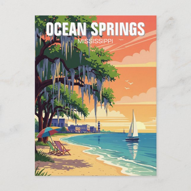 Carte Postale Ocean Springs Mississippi Travel (Devant)
