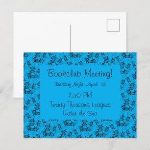 Carte Postale Ocean Theme Sea Turtles Bookclub Rappel