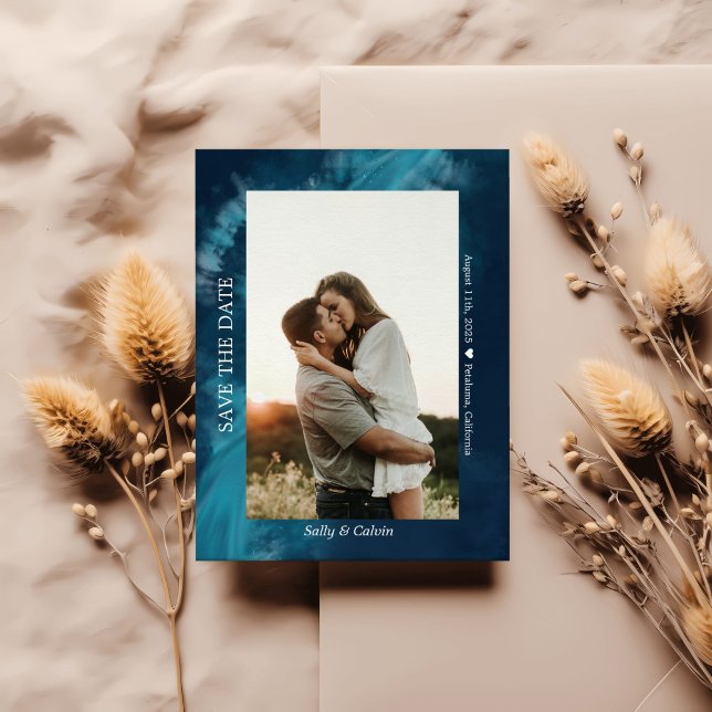 Carte Postale Ocean Wave Photo Enregistrer la date Photo personn (Créateur téléchargé)